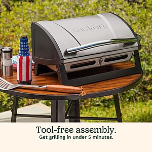 Cuisinart Gas Grill with Locking Lid, Portable, 8,000 BTU, 10 lbs. $88.49