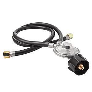 Flame King ALRYQC02 2-Ft Y-Splitter Propane Regulator Double Hose Outlet Fits Type-1 (QCC-1) Tank Connections, for BBQ Grills with Side Burner, Black $16.99