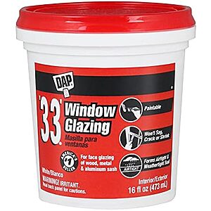 [NEW] $5.65 | DAP '33' Window Glazing, White, 16 Oz (7079812121) at Amazon