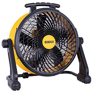 YMMV, DEWALT 18-in High Velocity Indoor/Outdoor Industrial Fan, Hybrid, Battery Powered, in Yellow, $99, Lowe's