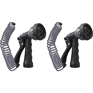 2-Pack Orbit Coil Garden Hose with 8-Pattern Hose Nozzle (Gray) $14.38 + Free Shipping w/ Prime or on $35+