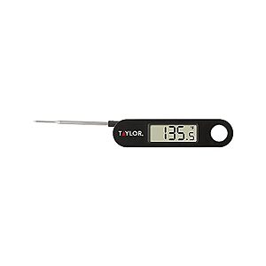 Taylor 1476 Instant Read Digital Meat Food Grill BBQ Cooking Kitchen Thermometer, Tailgating and Grilling Compact Folding Probe, Black, $7.29, Amazon