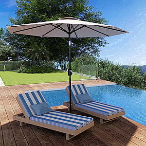 Skandiquip 9ft Outdoor Patio Umbrella, Push Button Tilt & Crank(Beige) $22.76 + Free Shipping at Walmart