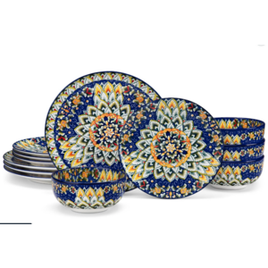 [Prime] 12-Piece vancasso Plate and Bowl Dinnerware Set (Service for 4) Bohemian Blue 36.85, Bohemian Dark Green $39.99 $36.85 + Free Shipping