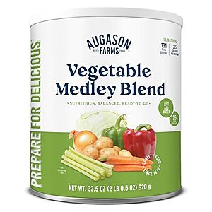 $12.97* | 32.5-Oz Augason Farms Vegetable Stew Blend (131 Servings) at Amazon