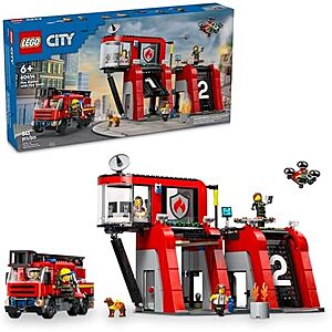 $63.95* | 843-Piece LEGO City - Fire Station with Fire Truck (60414, 2024) at Amazon