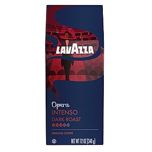 Lavazza Opera Intenso Ground Coffee 12oz Bag, Dark Roast, Bold and Balanced Taste, Intensity 4/5, Arabica and Robusta, Ideal for Drip Brewers, (Pack of 1) $9.85
