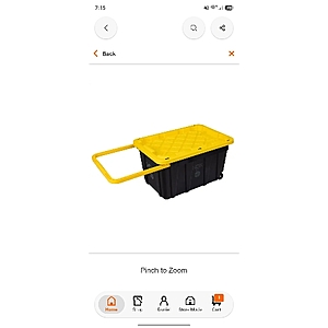 ymmv HDX 27g Storage Tote with handle and wheels 5.60 each on clearance Home Depot