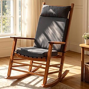 WEOAVRY Waterproof Outdoor & Indoor Rocking Chair Cushions, Dark Grey $29.99