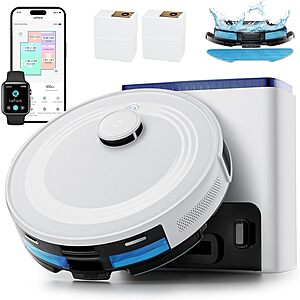 Lefant Robot Vacuum and Mop, 75-Day Self-Emptying, 6000Pa Strong Suction, Customized Cleaning, Multi-Floor Mapping, 130 Min Runtime, 2.4G/5G WiFi/Alexa/APP/iWatch, M2L Plus $119.99