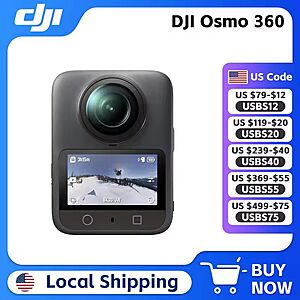 DJI Osmo 360 1-Inch 360° Imaging Native 8K 360° Video Original Brand Standard Combo $287.60 + Free Shipping