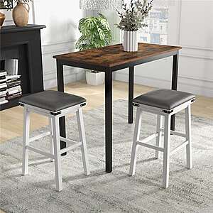Bar Stools (Various): 2-Pack 30" Backless Wood Bar Stools w/ Faux Leather Seat (White) $55.63 & More + Free Shipping