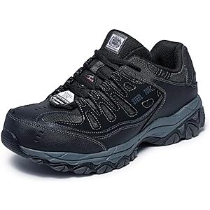 $48.99* | Skechers Men's Cankton Steel Toe Lace Up (Black/Charcoal) at Amazon