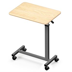 23.6" x 15.7" WOTURE Pneumatic Adjustable Overbed Table w/ Wheels (Maple) $39.59 + Free Shipping