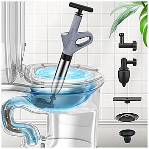 [Prime] Mieaoll High-Pressure Air Drain Blaster Toilet Plunger (Grey) $19.99 + Free Shipping