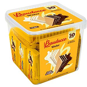 42.3-Oz Bauducco Chocolate & Vanilla Wafers w/ Single-Serve Tub $6.44 w/ S&S + Free Shipping w/ Prime or on $35+