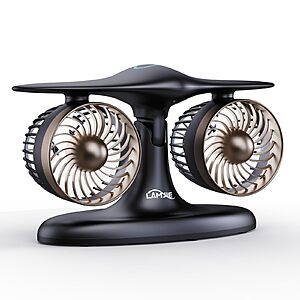 LAMJIE Jet Engine Desk Fan for Office, Rechargeable Table Fan, Aviation turbine design, USB-C rechargeable $25.77