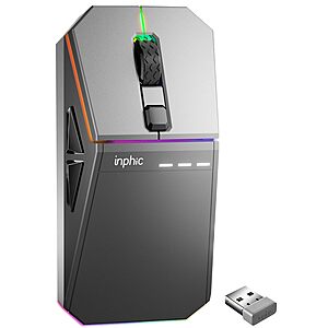 INPHIC Cyber Tri-Mode Wireless Gaming Mouse (12000 DPI, 65g, Cyber-Gray) $17.49 + Free Shipping w/ Prime or on $35+
