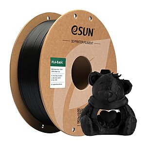 eSUN PLA Basic Filament 1.75mm, 1KG Spool 2.2 LBS, Black $11.99
