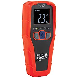 [Resale, AC] $22.36 | Klein Tools ET140 Pinless Moisture Meter (Used - Like New) at Amazon