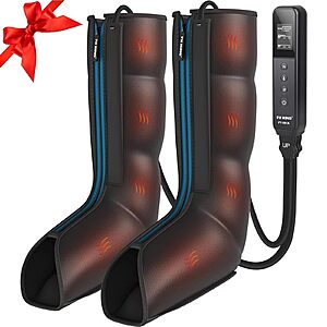 FIT KING Leg Massager with Heat and Compression Therapy – Leg Massage for Circulation, Swollen Leg Pain and Fatigue Relief – Foot Calf Massager Boots – Fathers Day Gift for Dad $65
