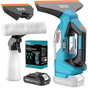 SEESII 2000Pa Cordless Window Vacuum Squeegee w/ 2000mAh Battery & Blades (11" & 6.7") $39.99 & More + Free Shipping