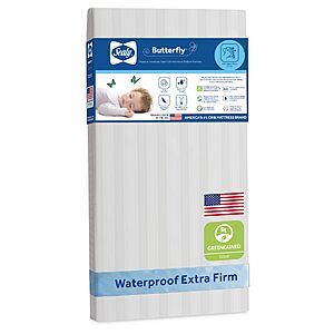 Sealy Baby Infant & Toddler Butterfly Crib Mattress - Premium Foam, Waterproof, Breathable and Washable Cover, GREENGUARD Gold Certified, Made in USA $59.2