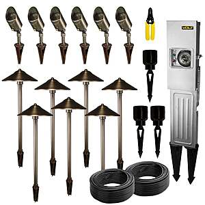 VOLT Low Voltage LED Outdoor 13-Light Kit with 150W Transformer $529.99 Brass or Black Free Shipping Costco.com