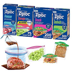 635-Count Ziploc Food Storage & Sandwich Bags Variety Pack $19.75 w/ S&S + Free Shipping w/ Prime or on $35+