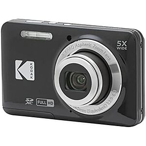[Resale, AC] $59.50 | KODAK PIXPRO FZ55 16MP Compact Digital Camera, 5X Optical Zoom, Black (Used - Like New) at Amazon