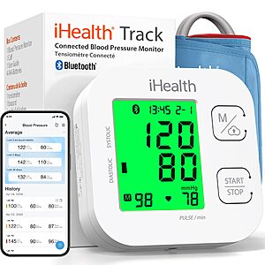 iHealth Track Smart Upper Arm Blood Pressure Monitor with Wide-Range Cuff $27.98