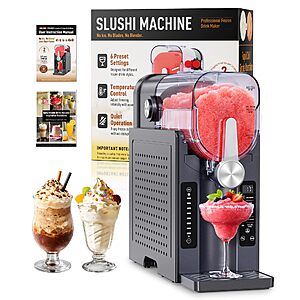 BKPPM Slushie Machine: No Ice Needed Slushy Machine for Home, 6 Preset, Real-Time Temp Display, Auto-Clea $110