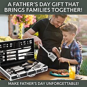 $27.89 AMAZON Kaluns Grilling Accessories, Heavy Duty Stainless Steel BBQ Grill Tools Set for Outdoor Grill with Aluminum Case