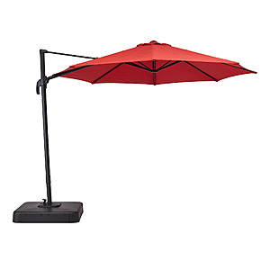 Mainstays 10' Octagon Offset Patio Umbrella w/ Base & 360° Rotation (Red) $123.50 + Free Shipping