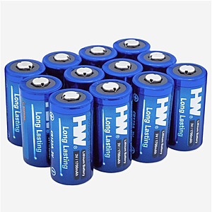 Prime Members: 12-Pack HW CR123 Lithium Batteries 1700mAh $9.58 + Free Shipping