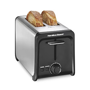 Hamilton Beach 2-Slice Wide Slot Toaster w/ Bagel Function & Toast Boost (Stainless Steel) $15.98 + Free Shipping w/ Walmart+ or on $35+