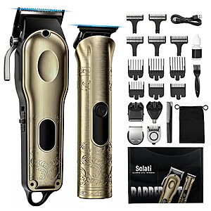 Professional Hair Clipper & Zero-Gap Beard Trimmer Grooming Kit for Men $25.47 + Free Shipping w/ Prime or on $35+