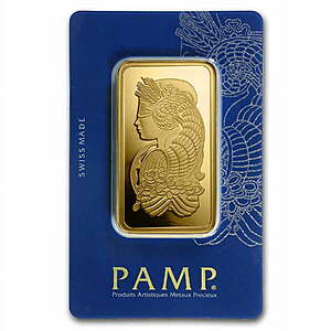 100 gram Gold Bar - PAMP Lady Fortuna Veriscan® (In Assay) $14873.97
