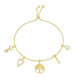 Believe by Brilliance Gold-Plated Slider Charm Adjustable Family Bracelet $2.73 + Free Shipping w/ Walmart+ or on $35+