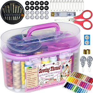 40-Spools colored bird Portable Sewing Repair Kit (Purple) $3.79 + Free Shipping w/ Prime or on $35+ $3.2