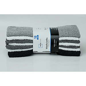 18-Pack 11" Mainstays 100% Cotton Washcloths (Various) $4.88 + Free Shipping w/ Walmart+ or on $35+
