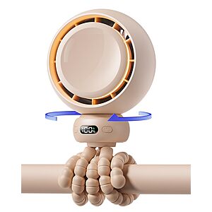 Bearwind Portable Stroller Fan w/ 60° Auto Oscillation, 4400mAh Battery & Night Light (Brown) $9.99 + Free Shipping w/ Prime or on $35+