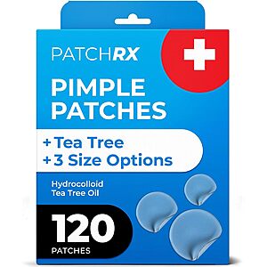 120-Count PatchRx Hydrocolloid Pimple Patches w/ Tea Tree Oil $4.19 w/ S&S + Free Shipping w/ Prime or on $35+