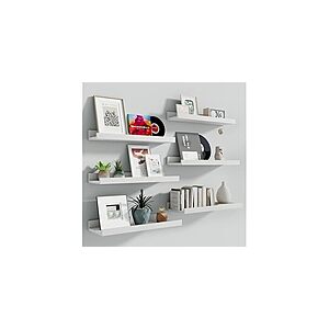 6-Piece 16" x 5.5" x 1.6" Floating Shelves Set (White) $19.99 + Free Shipping w/ Prime