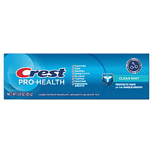 $2 WM Cash + Crest Pro-Health Clean Mint Toothpaste, 3.0 oz + more $2.64