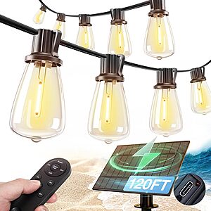 120' addlon Outdoor Waterproof Solar String Lights w/ Remote $19.49 + Free Shipping