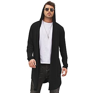Amazon - Coofandy Mens Long Hooded Cardigan Shawl Collar Cape Cloak $13.99