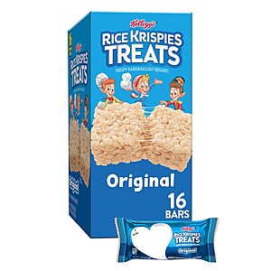 16-Count Rice Krispies Treats Marshmallow Snack Bars (Original) 2 for $8 ($4 each 16-Count) + Free Shipping w/ Prime or on $35+