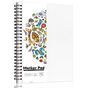 30-Count 5.5" × 8.5" Prudiut Marker Paper Pad w/ 200gsm Double-Sided Sheets $2.99 + Free Shipping w/ Prime or on $35+