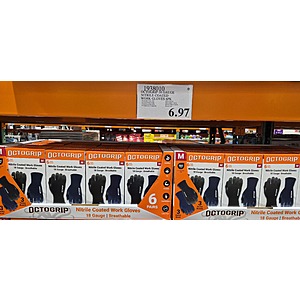 OctoGrip 18 Gauge Nitrile Coated Work Gloves 6-Pack $6.97 in Costco stores. YMMV